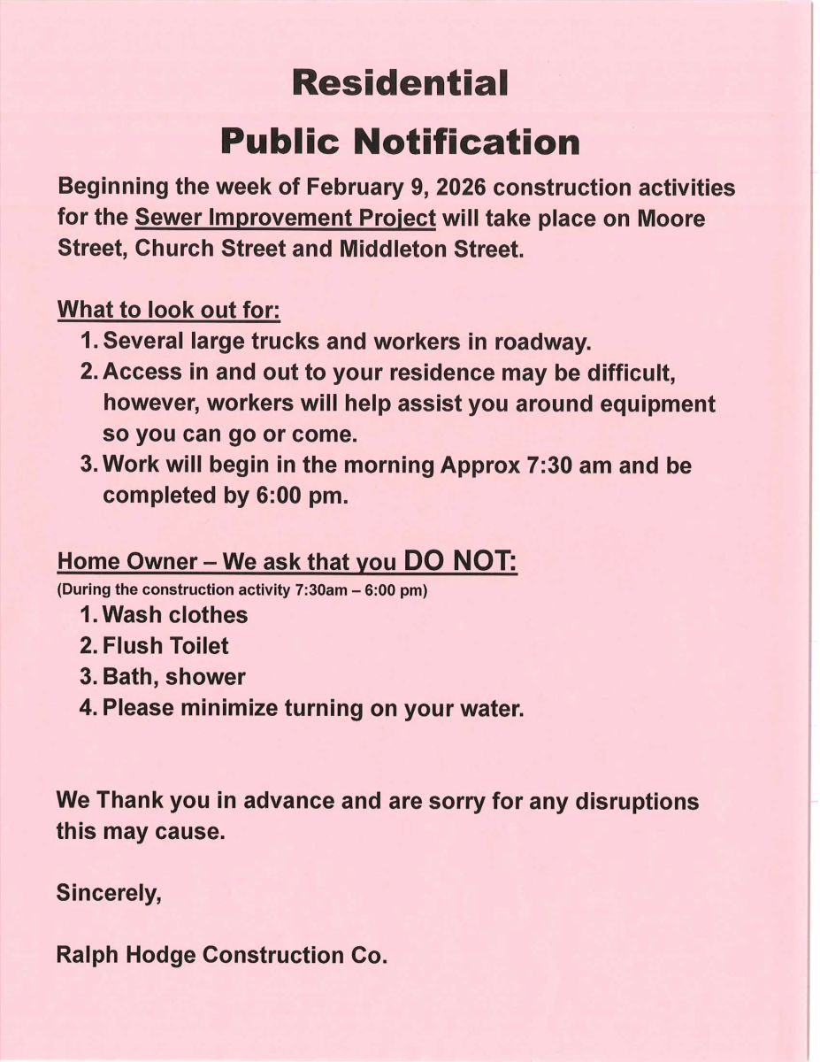 Public Notification - Sewer Improvement Project